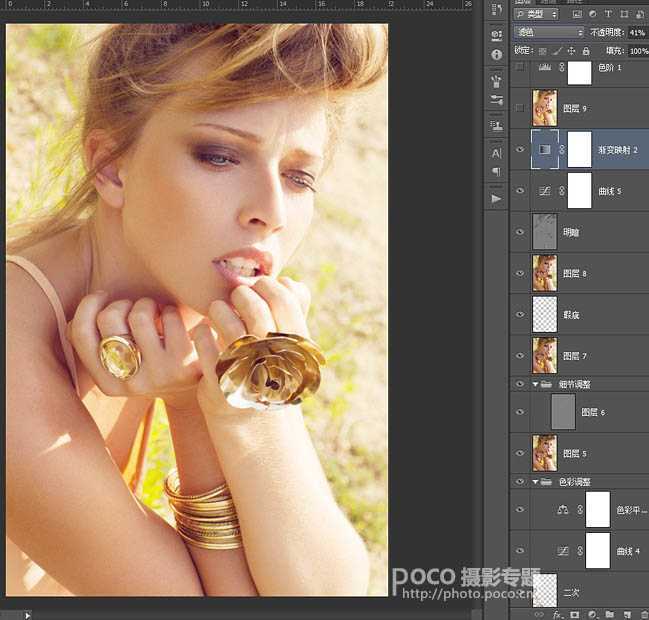 ‘Photoshop为脸部有阴影的人像磨皮及光影美化‘