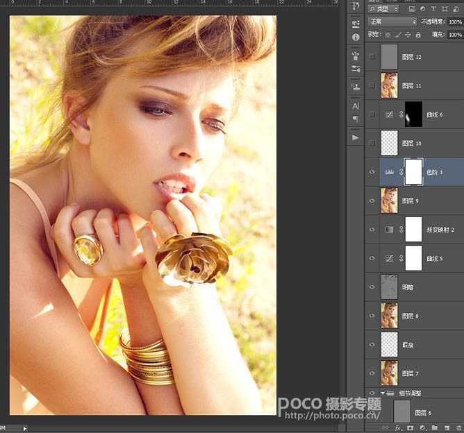 ‘Photoshop为脸部有阴影的人像磨皮及光影美化‘