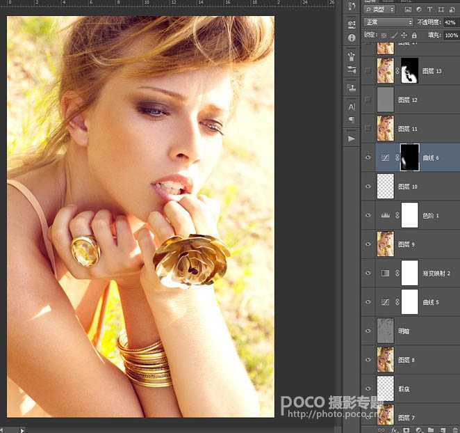 ‘Photoshop为脸部有阴影的人像磨皮及光影美化‘