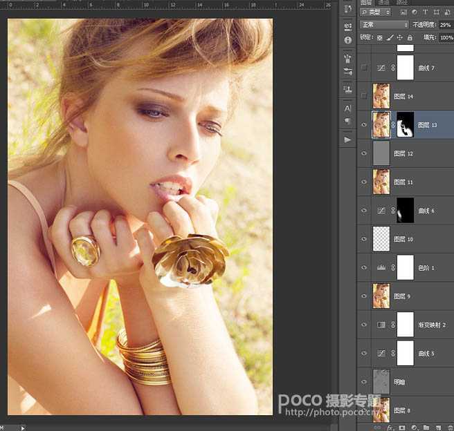 ‘Photoshop为脸部有阴影的人像磨皮及光影美化‘