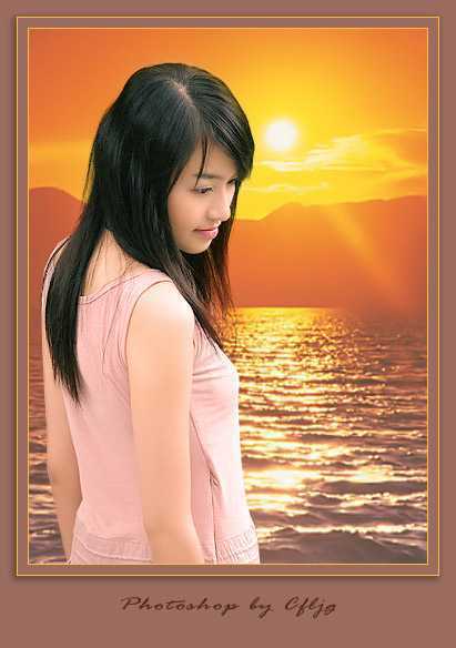 PS照片合成教程,夕阳中的美女_脚本之家转载教程