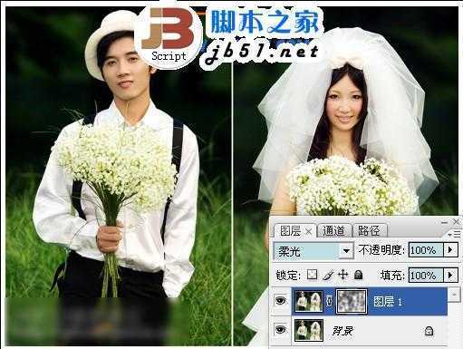 ‘PS调色教程：Photoshop调出紫色浪漫婚纱照‘