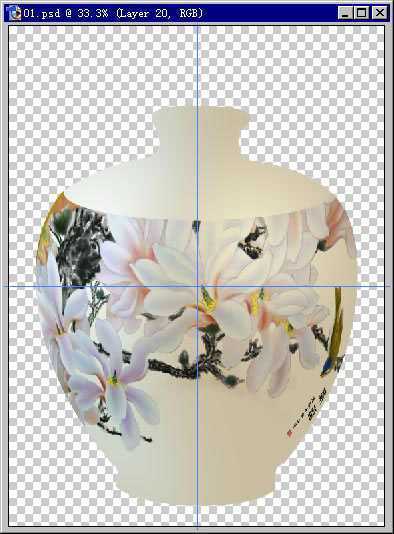 ‘Photoshop绘制出逼真精美的彩绘国画陶瓷‘