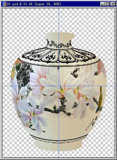 ‘Photoshop绘制出逼真精美的彩绘国画陶瓷‘