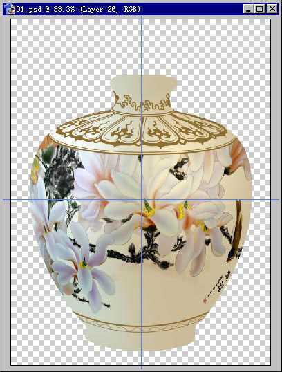 ‘Photoshop绘制出逼真精美的彩绘国画陶瓷‘