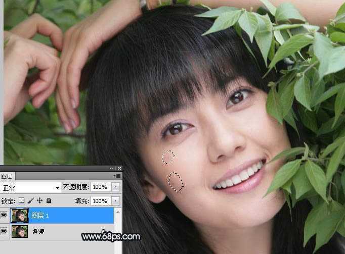 ‘Photoshop将绿色背景美女图片打造出非常干净的中性色效果‘