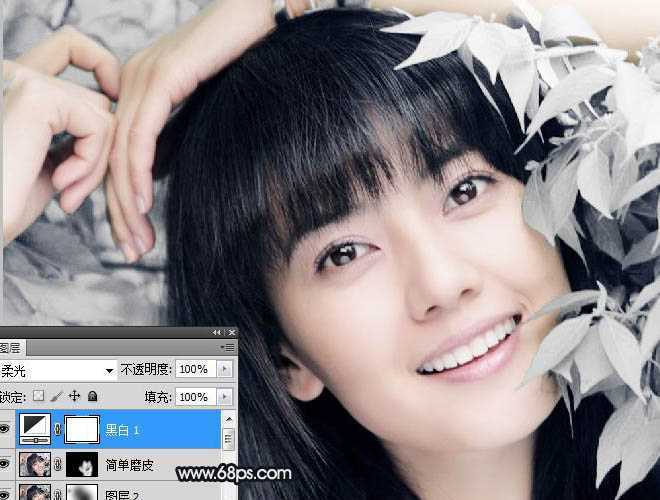 ‘Photoshop将绿色背景美女图片打造出非常干净的中性色效果‘