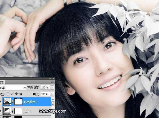‘Photoshop将绿色背景美女图片打造出非常干净的中性色效果‘
