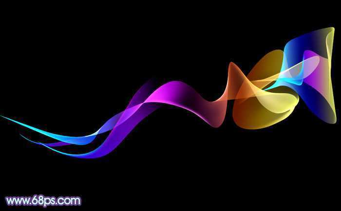 ‘Photoshop设计制作出漂亮的彩色叠加组合光束‘
