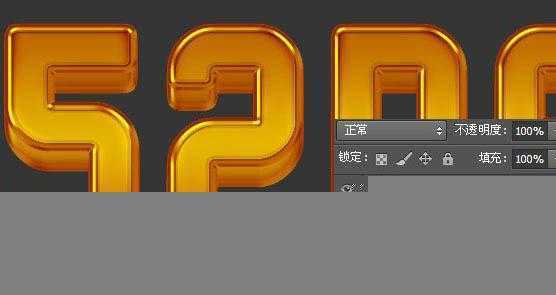 ‘Photoshop使用图层样式快速制作质感的金色纹理立体字‘