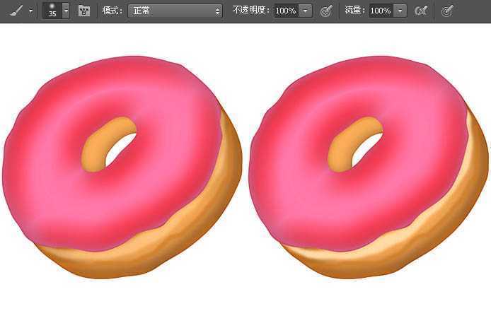 ‘Photoshop绘制漂亮的草莓味双层甜甜圈饼干‘