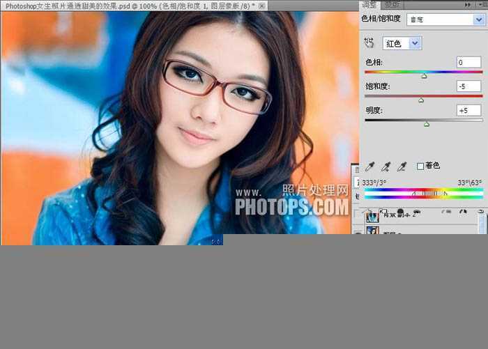 ‘photoshop使用Lab模式为偏暗的美女图片加上甜美色‘
