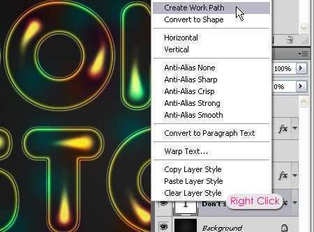‘Photoshop制作出漂亮的彩色萤火水晶字效果‘
