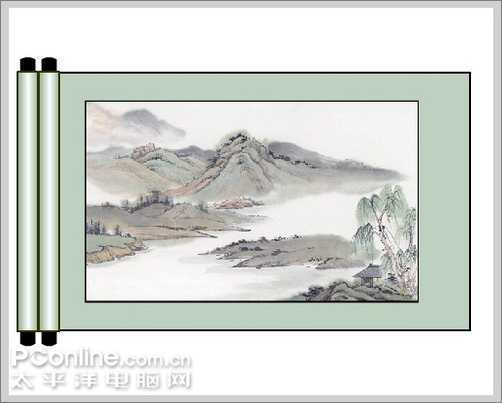Flash制作一幅诗意的水墨卷轴展开的动画