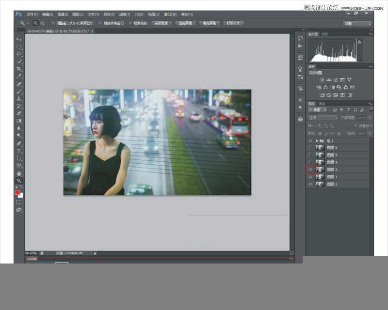 ‘Photoshop制作人物背后的车水马龙GIF动画照片效果‘