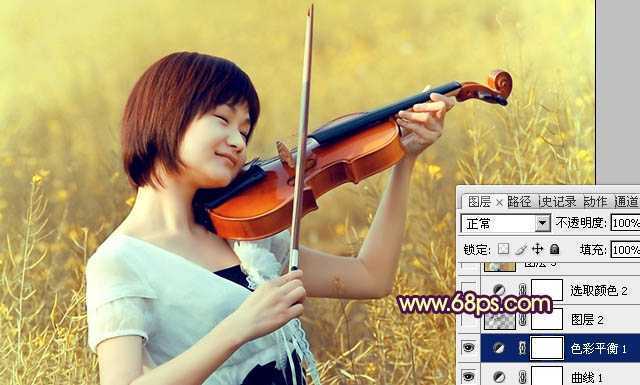 ‘Photoshop将油菜花美女图片跳出漂亮的橙黄色‘