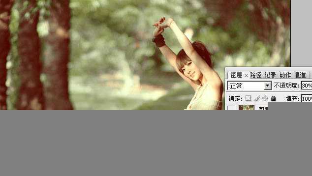 ‘Photoshop为外景人物图片打造出甜美的暗绿色‘
