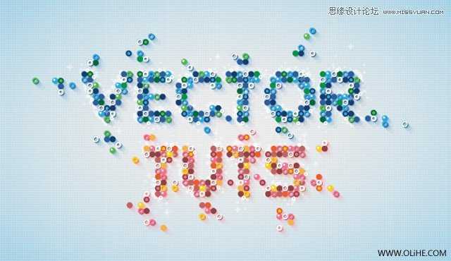 Illustrator制作马赛克效果的艺术字教程,破洛洛