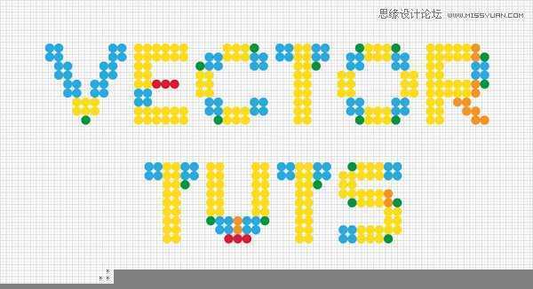 Illustrator制作马赛克效果的艺术字教程,破洛洛