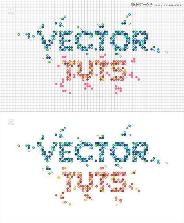 Illustrator制作马赛克效果的艺术字教程,破洛洛