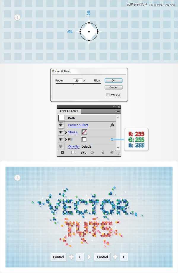 Illustrator制作马赛克效果的艺术字教程,破洛洛