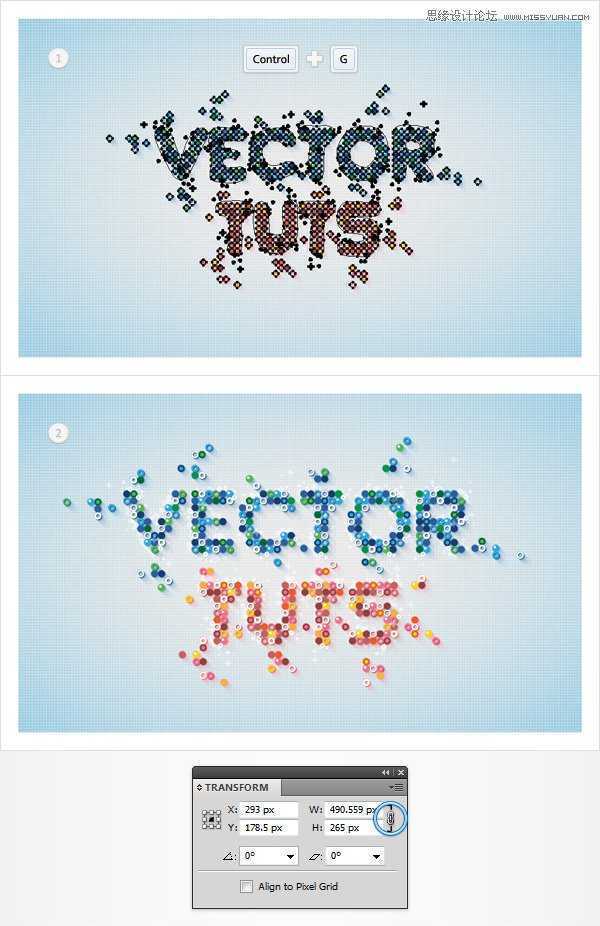 Illustrator制作马赛克效果的艺术字教程,破洛洛