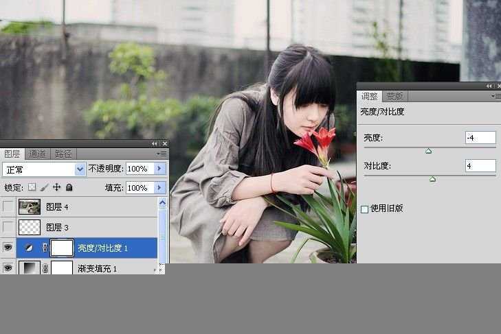 ‘PS将美女图片调出淡绿色意境效果‘
