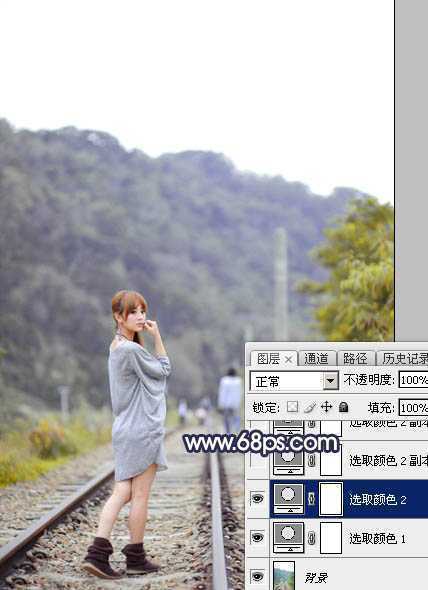 ‘Photoshop调出唯美的暗调霞光色的外景泛白图片‘