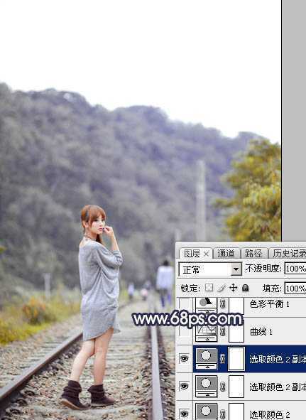 ‘Photoshop调出唯美的暗调霞光色的外景泛白图片‘