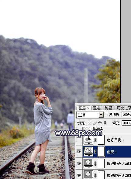 ‘Photoshop调出唯美的暗调霞光色的外景泛白图片‘