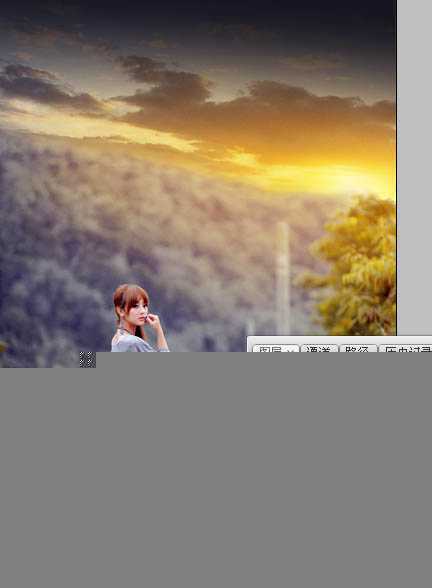 ‘Photoshop调出唯美的暗调霞光色的外景泛白图片‘