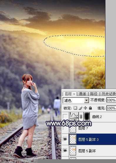 ‘Photoshop调出唯美的暗调霞光色的外景泛白图片‘