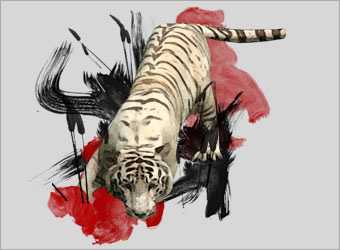 Photoshop水墨画笔刷绘古典水墨风格画