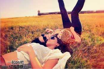 ‘Photoshop调出外景人物图片柔美的紫红色‘