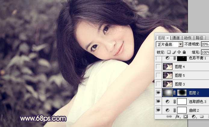 ‘Photoshop调出外景人物图片淡雅的黄褐色‘