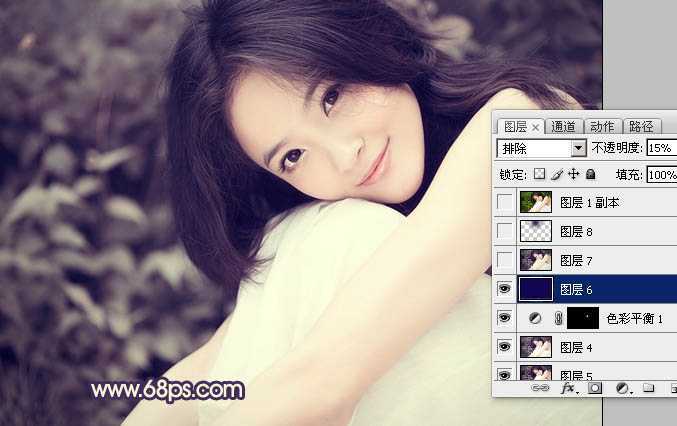 ‘Photoshop调出外景人物图片淡雅的黄褐色‘