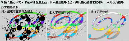 ‘Photoshop打造简单的彩色潮流喷溅字‘
