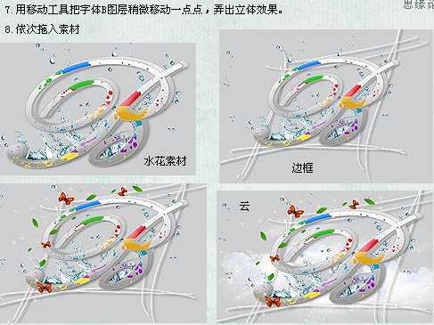 ‘Photoshop打造简单的彩色潮流喷溅字‘