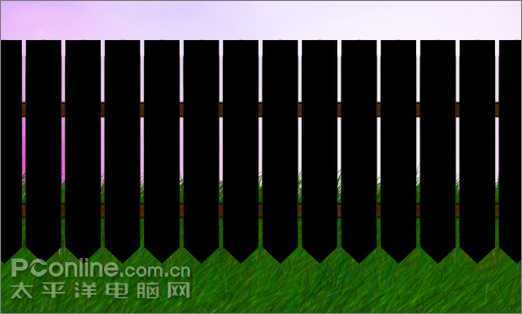 photoshop绘制缠绕着报春花和藤蔓的旧篱笆