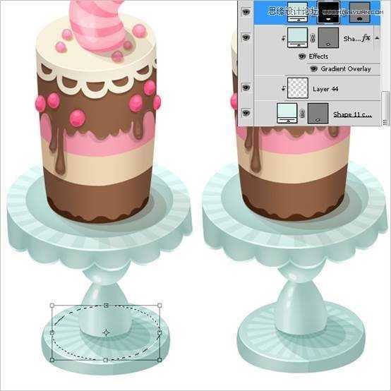 ‘Photoshop绘制甜美精致的巧克力蛋糕教程‘