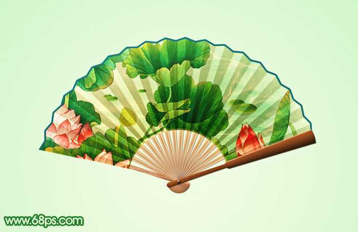 ‘Photoshop设计制作夏日清凉的水墨油纸扇‘