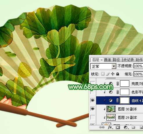 ‘Photoshop设计制作夏日清凉的水墨油纸扇‘
