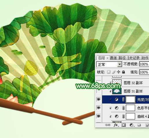 ‘Photoshop设计制作夏日清凉的水墨油纸扇‘
