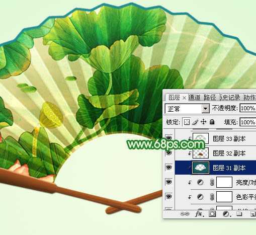 ‘Photoshop设计制作夏日清凉的水墨油纸扇‘