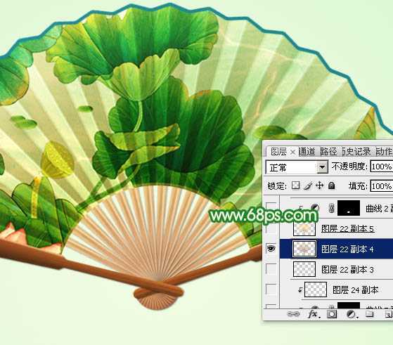 ‘Photoshop设计制作夏日清凉的水墨油纸扇‘