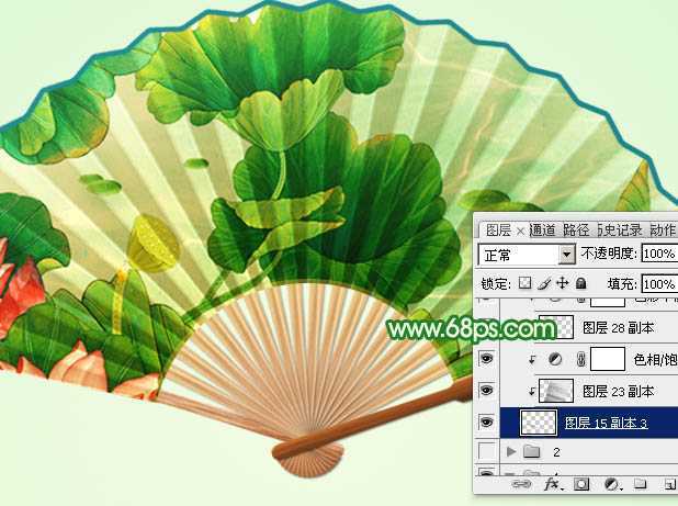 ‘Photoshop设计制作夏日清凉的水墨油纸扇‘