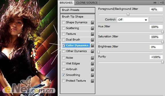 ‘Photoshop为美女添加绚丽的潮流光束海报效果‘