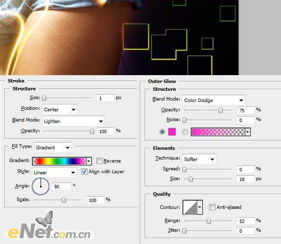 ‘Photoshop为美女添加绚丽的潮流光束海报效果‘