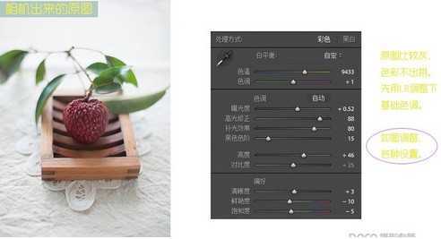 ‘Lightroom结合PS将灰暗荔枝调出照片小清新效果‘