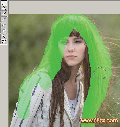 ‘photoshop利用抽出及通道工具完美的抠出头发散乱的外景人物‘